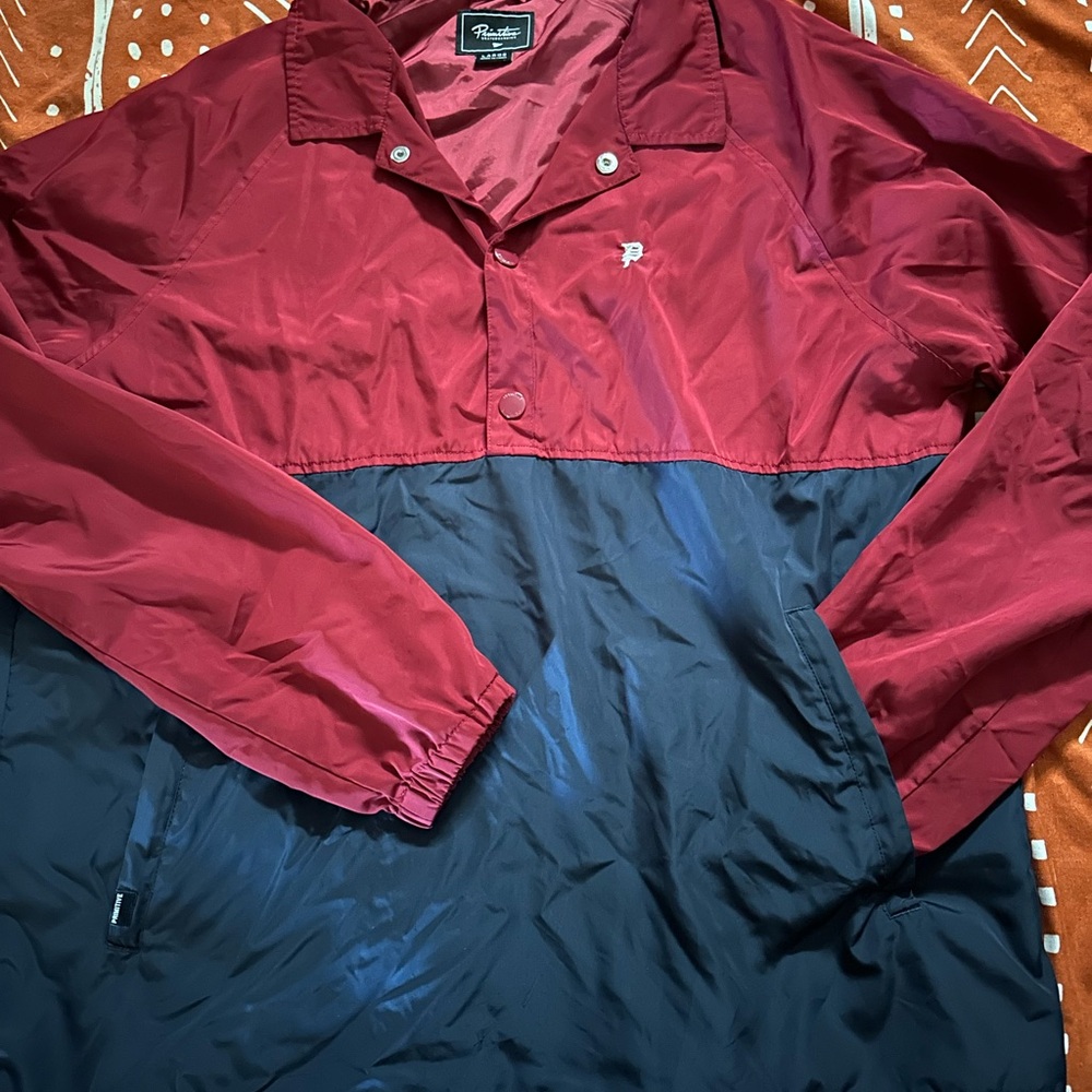 Primitive Red and Blue Colorblock Windbreaker Jacket